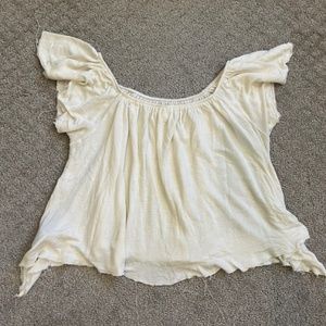 Flowy Cream Shirt, Off the Shoulder, Fairy, Whimsical